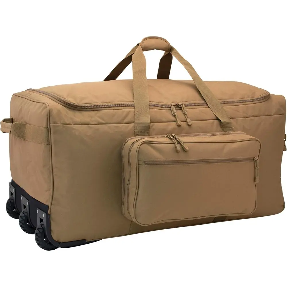 

Большая прочная сумка-тележка на колесах, дорожная сумка унисекс, цвет койот