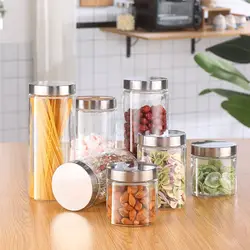 European Sealed Jar Glass Storage Bottle Milk Powder Tea Box with Lid Multigrain Storage Food Grade Bottle Grain Coffee Tank New