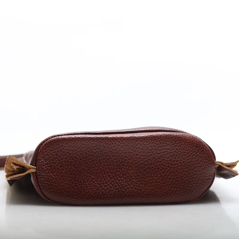 Zency Handmade Genuine Leather Vintage Hand-woven Crossbody Messenger Bag For Women Folk Shoulder Bag Thick Lining Big Pockets