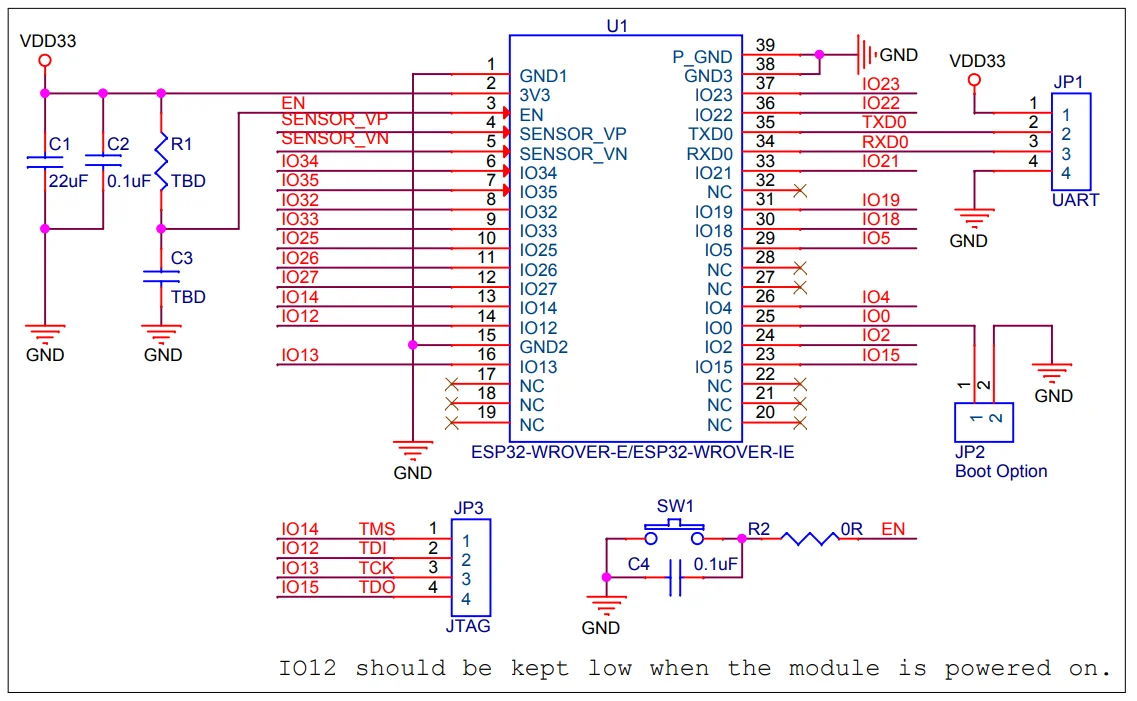 Módulo ESP32-WROVER-IE Dual-Core ESP32-D0WD-V3 Chip Wi-Fi/Bluetooth IPEX Antena externa