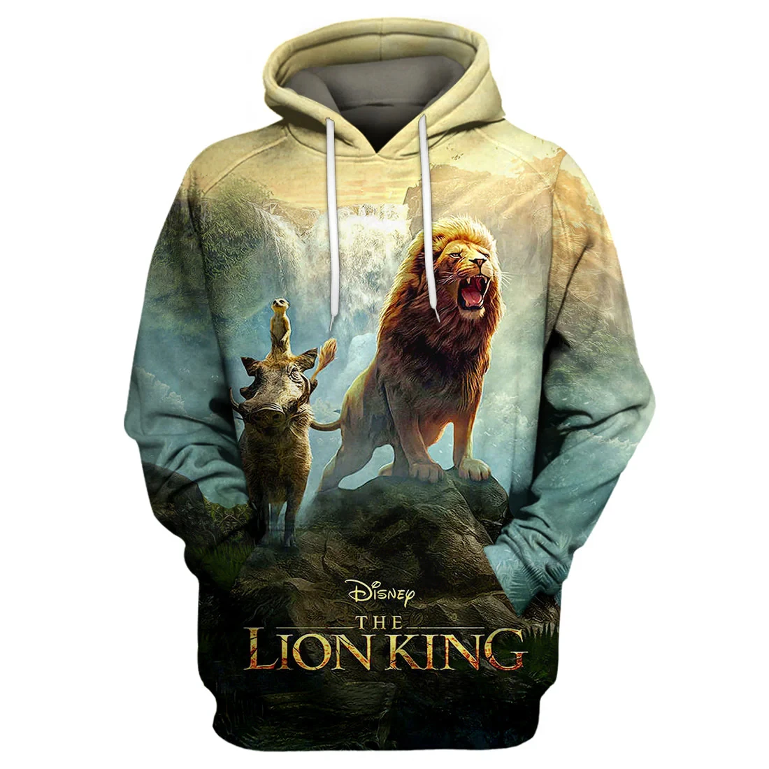 Primavera e autunno stampa 3D cartoon The Lion King Unisex coppia felpa con cappuccio per bambini Street Leisure fashion Sports Pullover grande