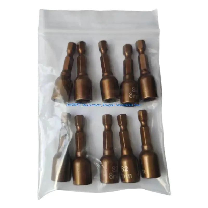 367D Pack of 5/10 Strong Nut Driver Socket Bit 1/4Inch Shank Adapter for Power Tool and Accessories