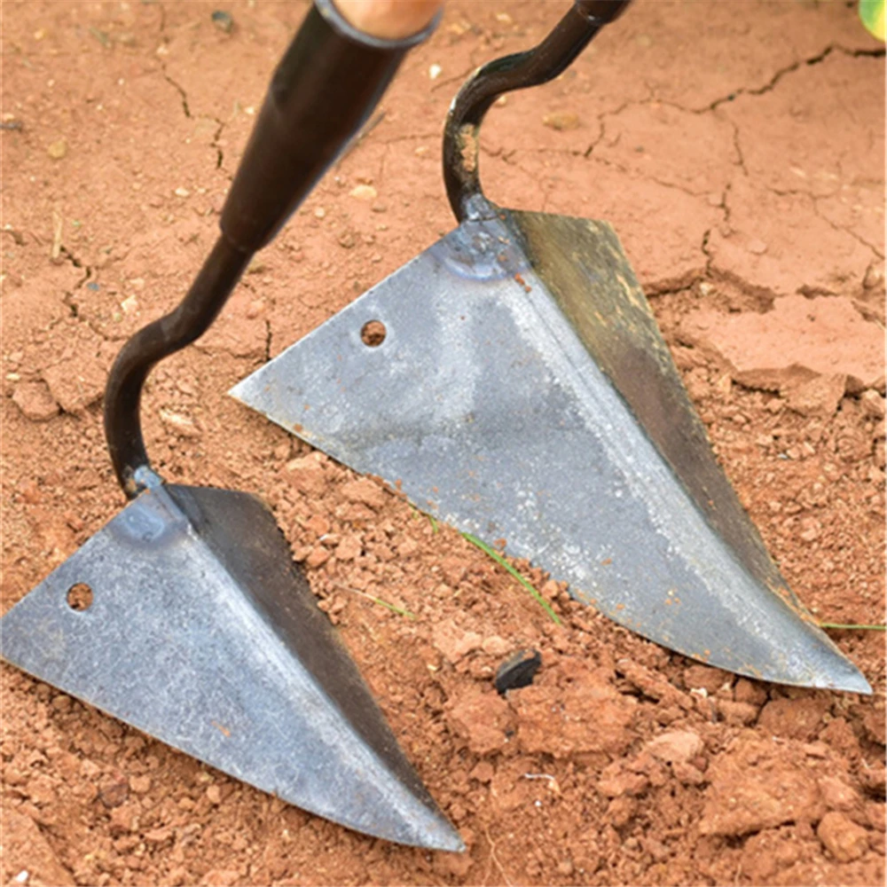 Azadas triangulares para plantación de verduras en el hogar, herramientas de granja, Punta pequeña, tierra agrícola, torneado, tierra suelta, azada