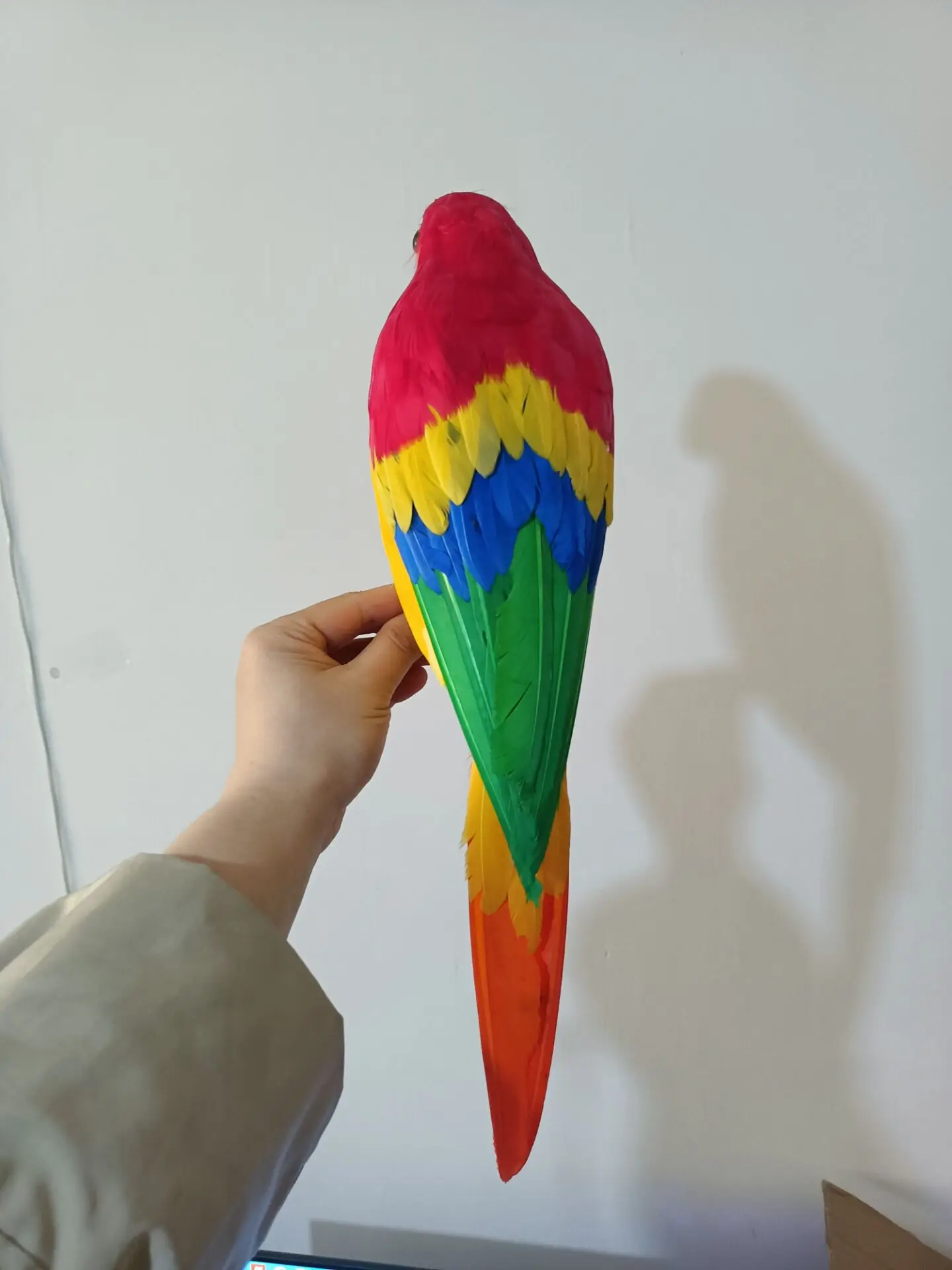 big simulation foam&feather red&yellow parrot model garden decoration gift about 45cm d0514