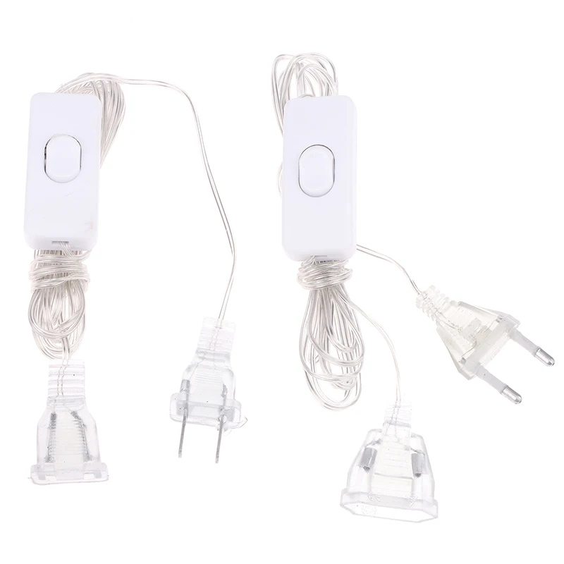 

Household 3M Plug Extender Wire With Switch EU/US Plug For LED String Light Wedding Christmas Decor Led Garland Lights