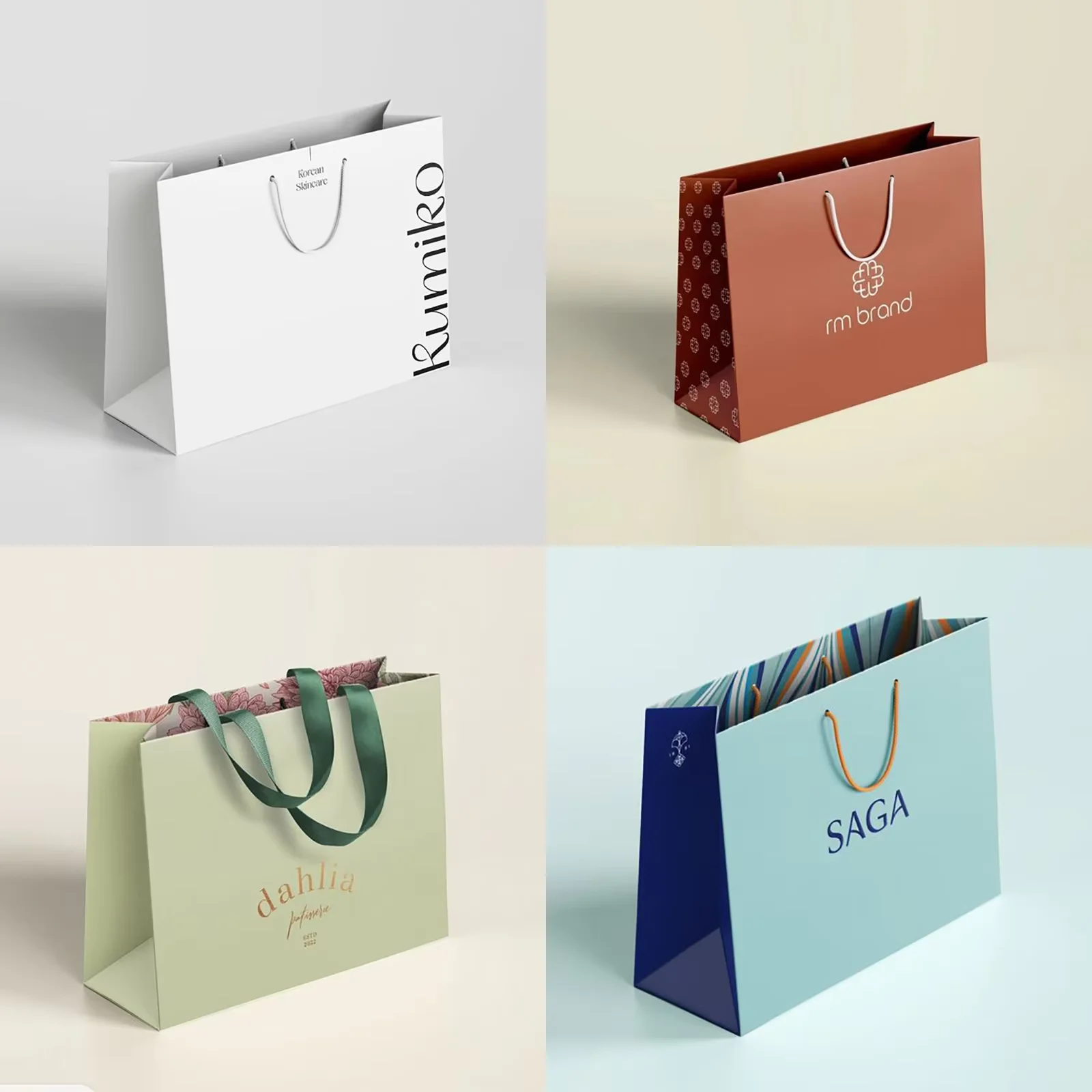 Custom Logo Recyclable White Cardboard Handbags With Handles Shopping Carry Bag for Shoes Clothing Retail Gift Packaging