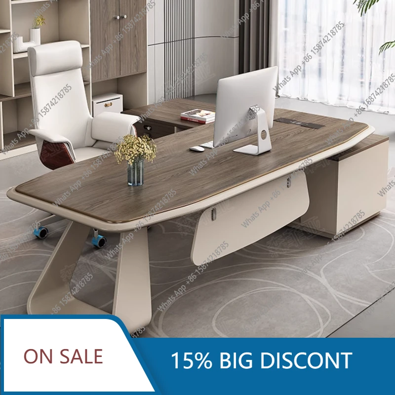 

S L-образный современный офисный стол, роскошные офисные столы для руководителей, эстетический большой стоячий компьютерный органайзер, письменный Scrivania Furnitu