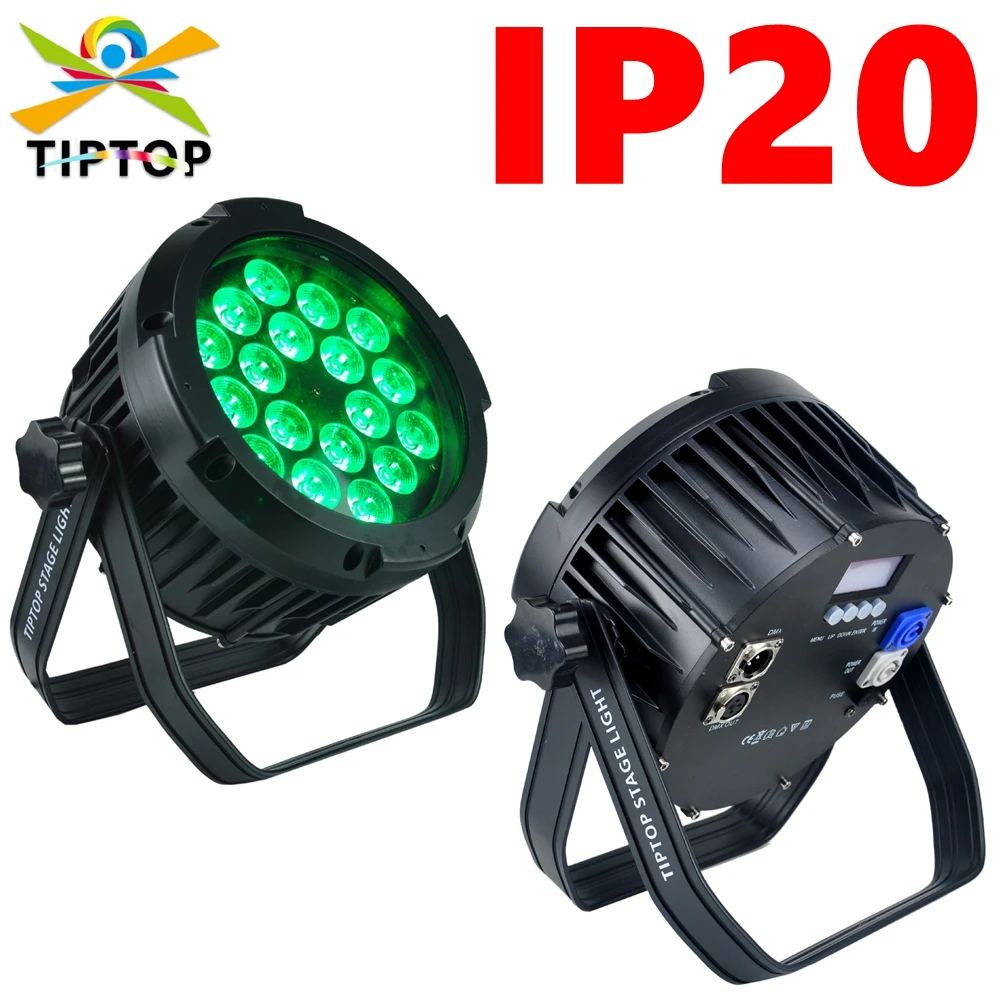 

Светодиодный плоский PAR-светильник TIPTOP 200W (18x18W) RGBWA UV с DMX512 управлением для вечеринок, дискотек, Рождества, баров, DJ-выступлений, сценического освещения, 6-в-1, не водонепроницаемый