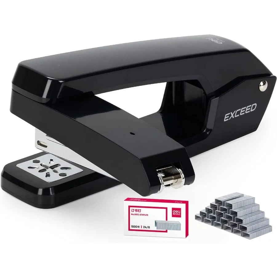 دباسة دوارة من SwingArm تدور 360 درجة لسطح المكتب بسعة 25 ورقة، 1000 دبابيس باللون الأسود