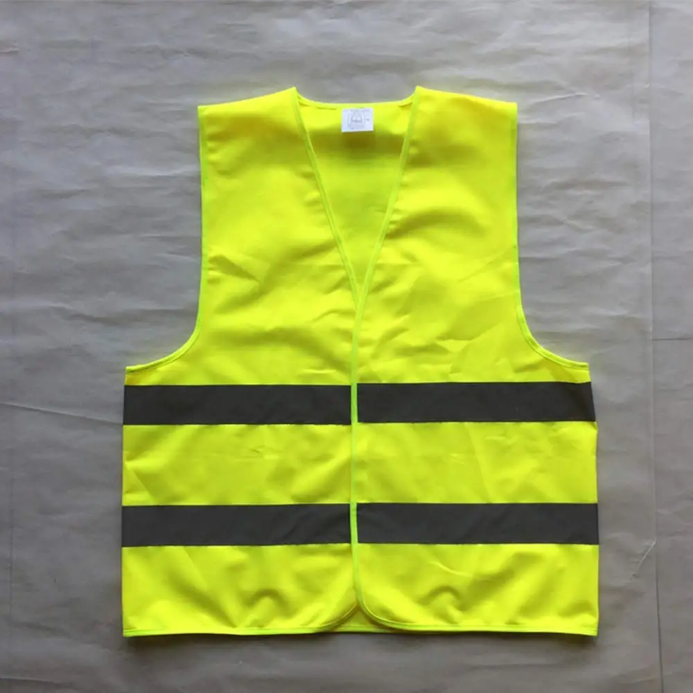 Fluorescent Green Reflective Vest Sleeveless Tops Traffic Running Safety Reflector With Reflective Stripe