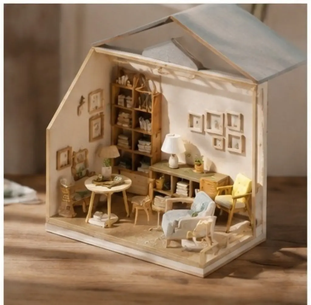 30 pcs Mini Miniature Dollhouse Furniture Halloween Christmas New Year Dollhouse Decor Art Teacher Holiday Decoration Wooden
