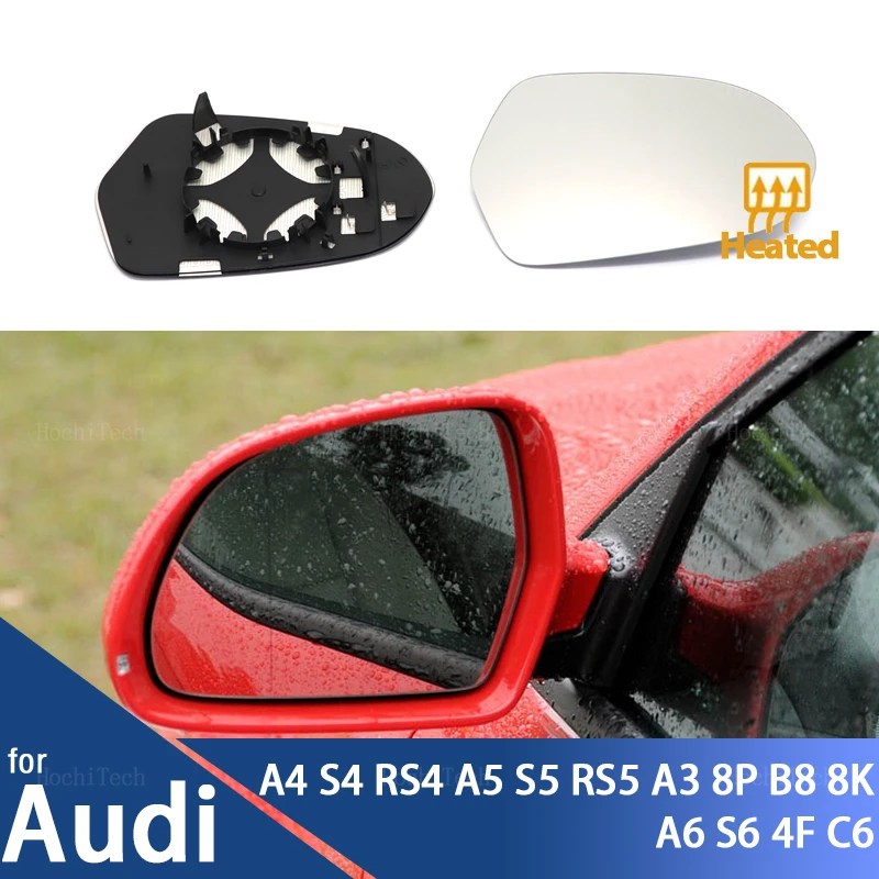 for Audi A4 S4 B8 8K 08-09,  A5 S5 B8 8K 07-09,  A8 S8 D3 Q3 SQ3 A3 8P Accessories Side Rearview Heated Mirror Glass Lens