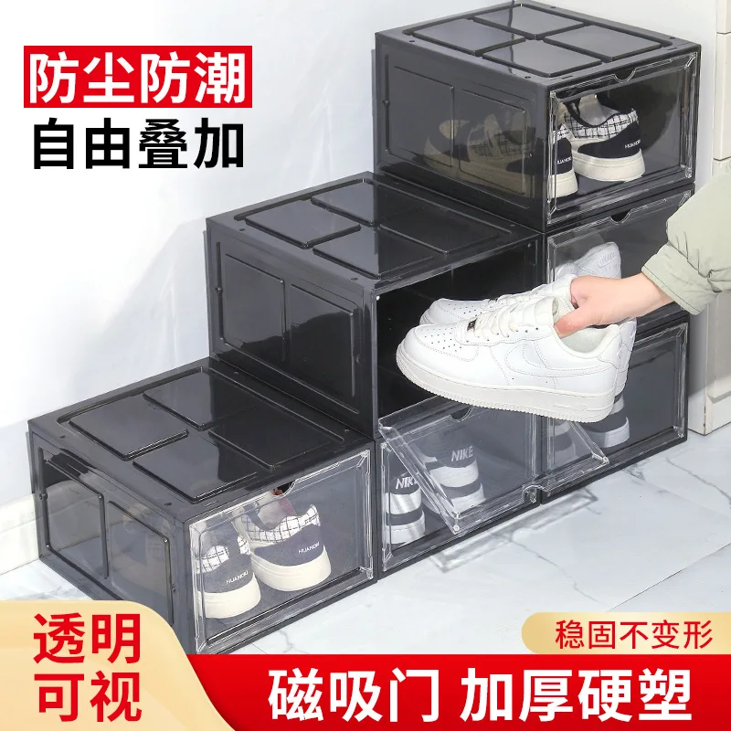 

Foldable Transparent Shoe Box Plastic Storage Container Dustproof Free Assembly