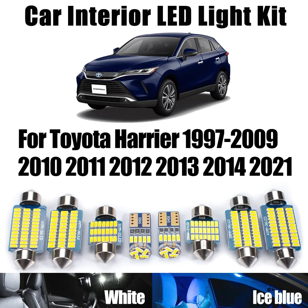 

Canbus For Toyota Harrier 1997- 2012 2013 2014 2021 LED Bulbs Interior Map Dome Vanity Mirror Number Plate Light Kit Accessories