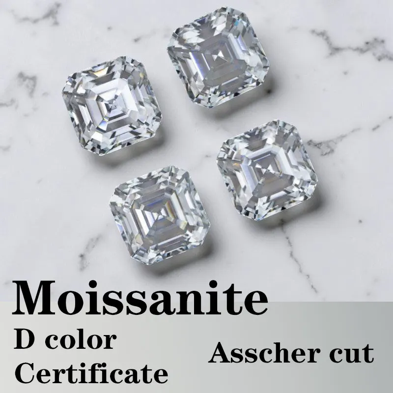 

Moissanite VVS1 Square Shape Asscher Cut D Color White Colour Unnatural Certificate Wholesale