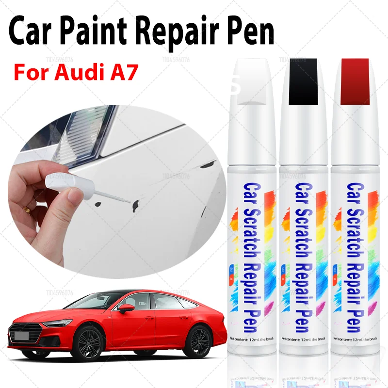 For AUDI A7 2010-2025 Car Paint Repair Pen Paint Scratch Repair Accessories 4PCS White LS9R Silver LZ7G Black LY9B Gray LX7G