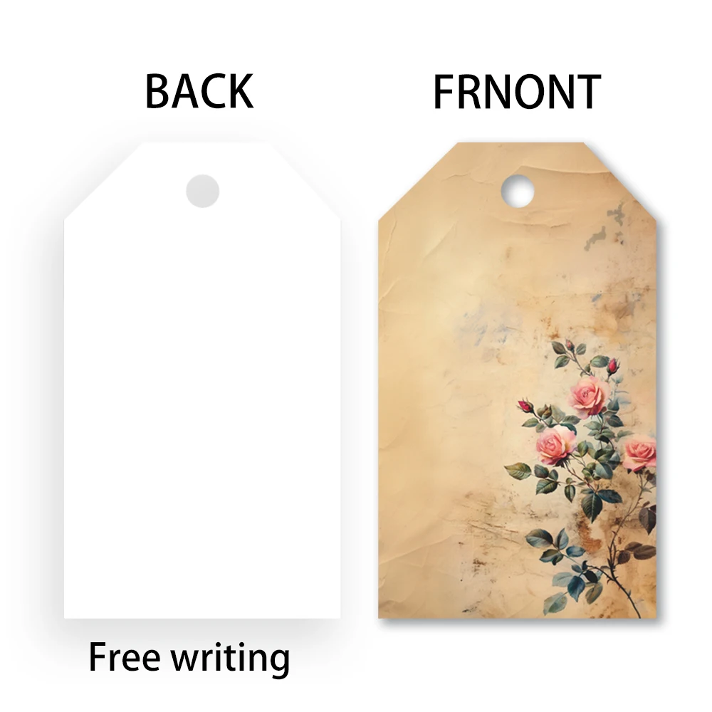 40 шт. пустые цветочные бирки для подарков, свадеб, свадебных душ, дней рождения, открыток сообщений, поздравительных открыток, с джутовым шпагатом в комплекте.