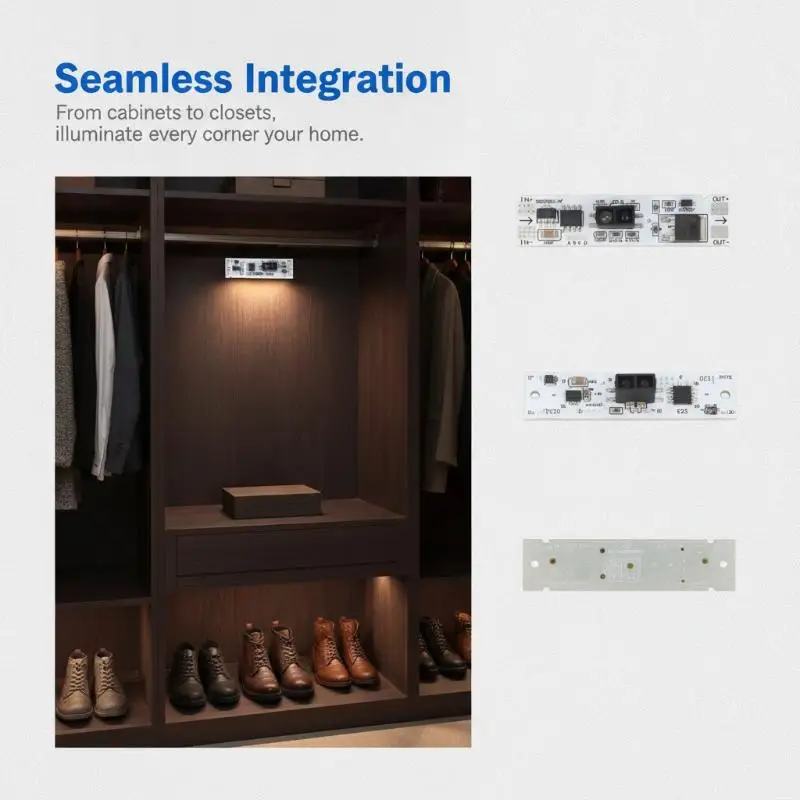 Short Distance Scan Sensor Sweep Hand Sensor Switch Module 5V-12V-24V 72W For Cabinet Wardrobe Shoe Cabinet LED Strip Light