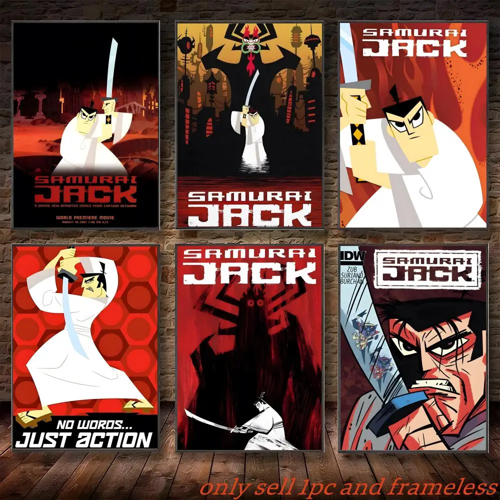 Action Adventure Animation S-Samurai Jack Poster Poster Painting Prints Wall Art Picture Film Room Home Bar Cafe Decor Mural