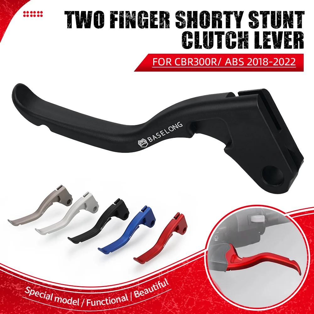 

FOR HONDA CBR300R/ ABS 2018-2019-2020-2021-2022 CB 300F CB300R CBF 300N Two Finger 10% Force Reduction Clutch Lever Shorty Stunt