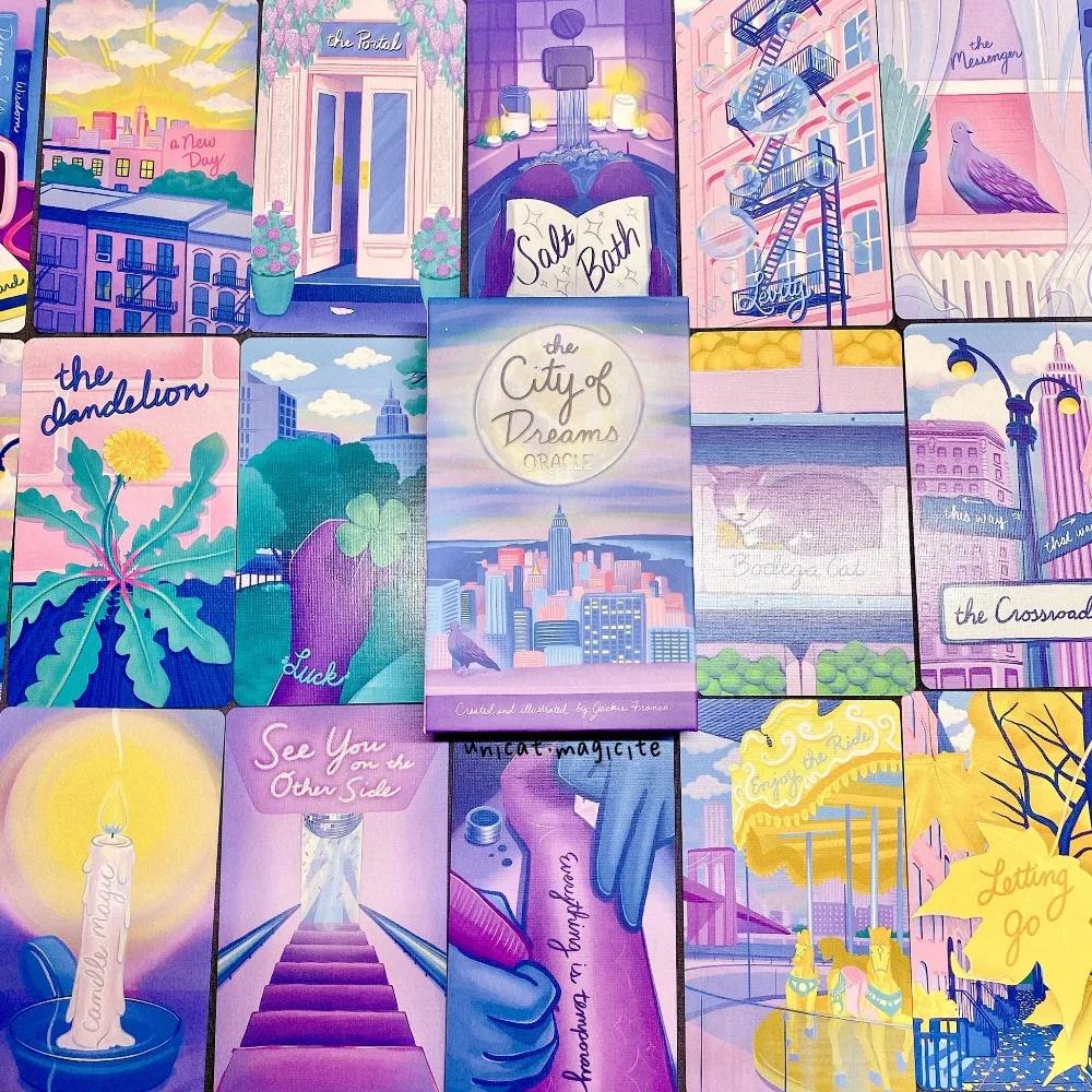 12*7เซนติเมตร The City of Dreams Oracle Deck New York สำรับไพ่35ชิ้นเครื่องมือการทำนาย