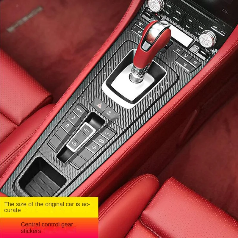 Suitable for 718 Interior Sticker,Carbon Fiber Modified Film for Central Control Gear Shift for Porsche Cayman Boxster 2013-2023