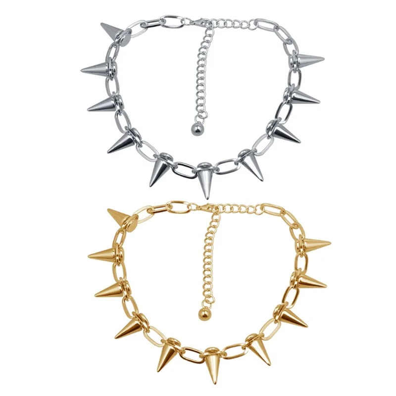 

New Rivets Chokers Punk Goth Handmade Alloy Material Choker Necklace Spike Rivet Necklace Rock Gothic Chokers Jewelry Gifts