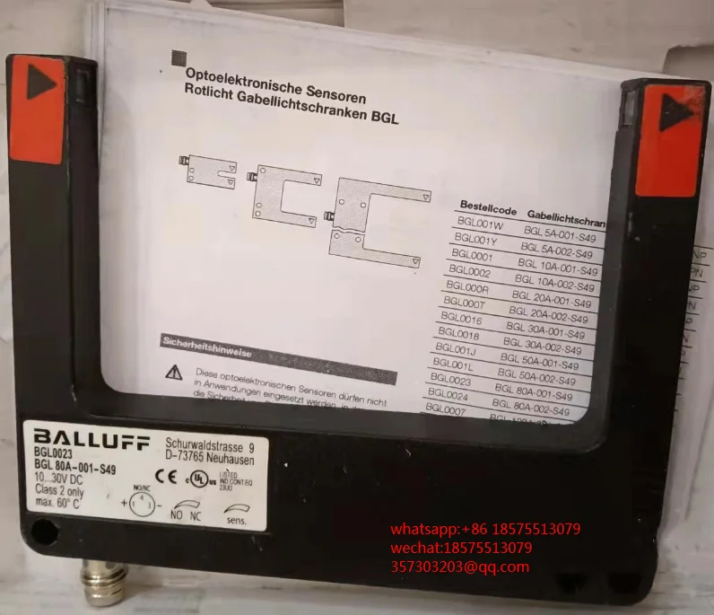 

For Balluff BGL0023 BG 80A-001-S49 Optoelektronlscher Sensor Photoelectrlc Sensor New Original 1 Piece