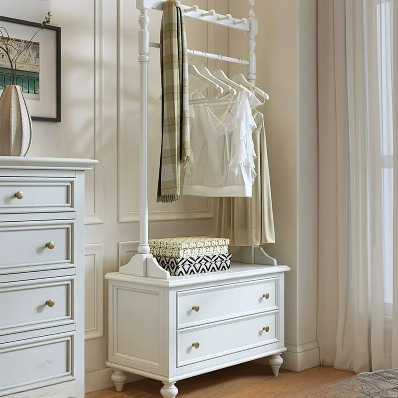 

White Drawers Clothes Rack Aesthetic Storage Standing Italian Clothing Racks Bedroom Designer Percheros De Pared Home Furniture