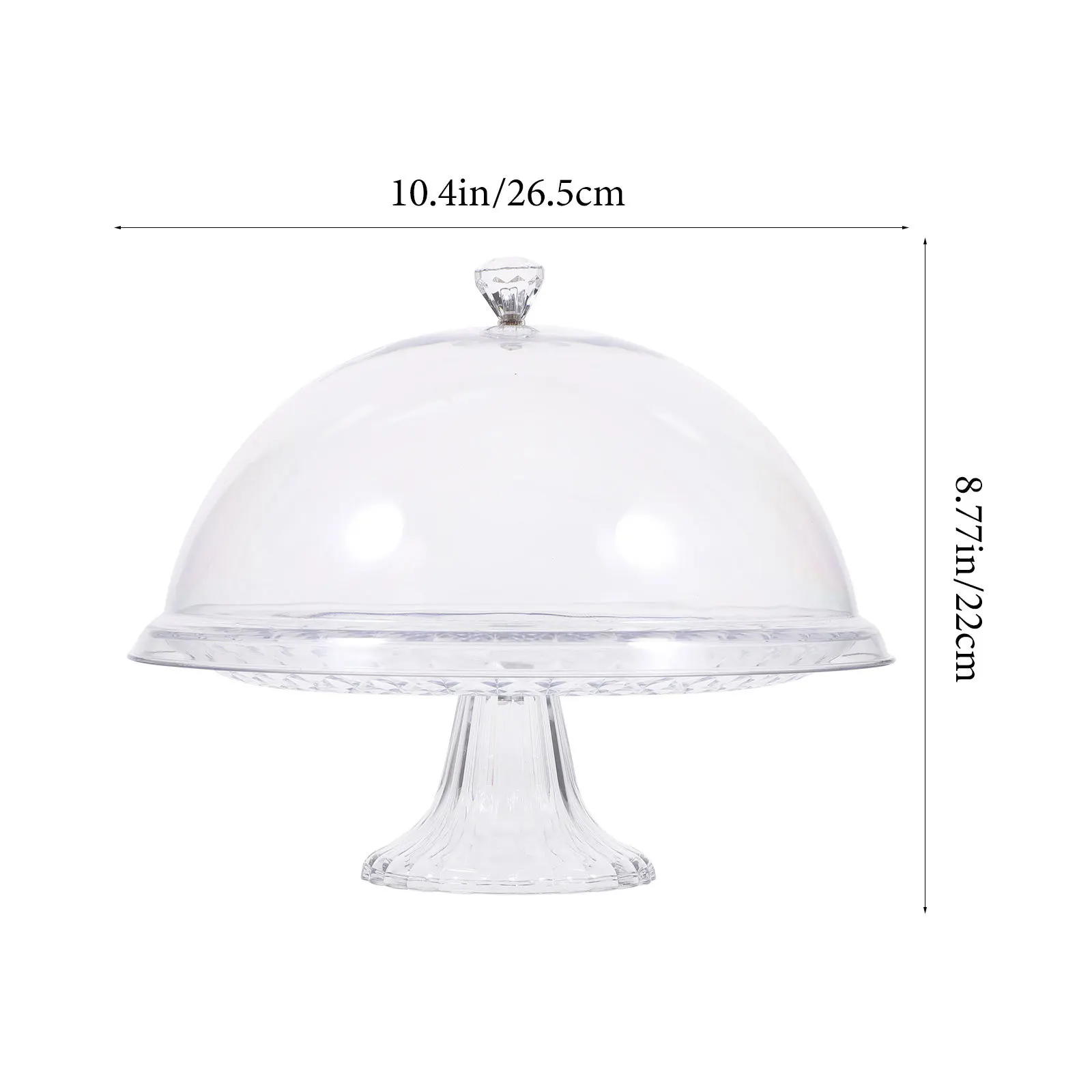1Set Cake Stand with Dome Transparent Dessert Plate Multi-Function Food Tray for Party Wedding Gathering Household Storage Use