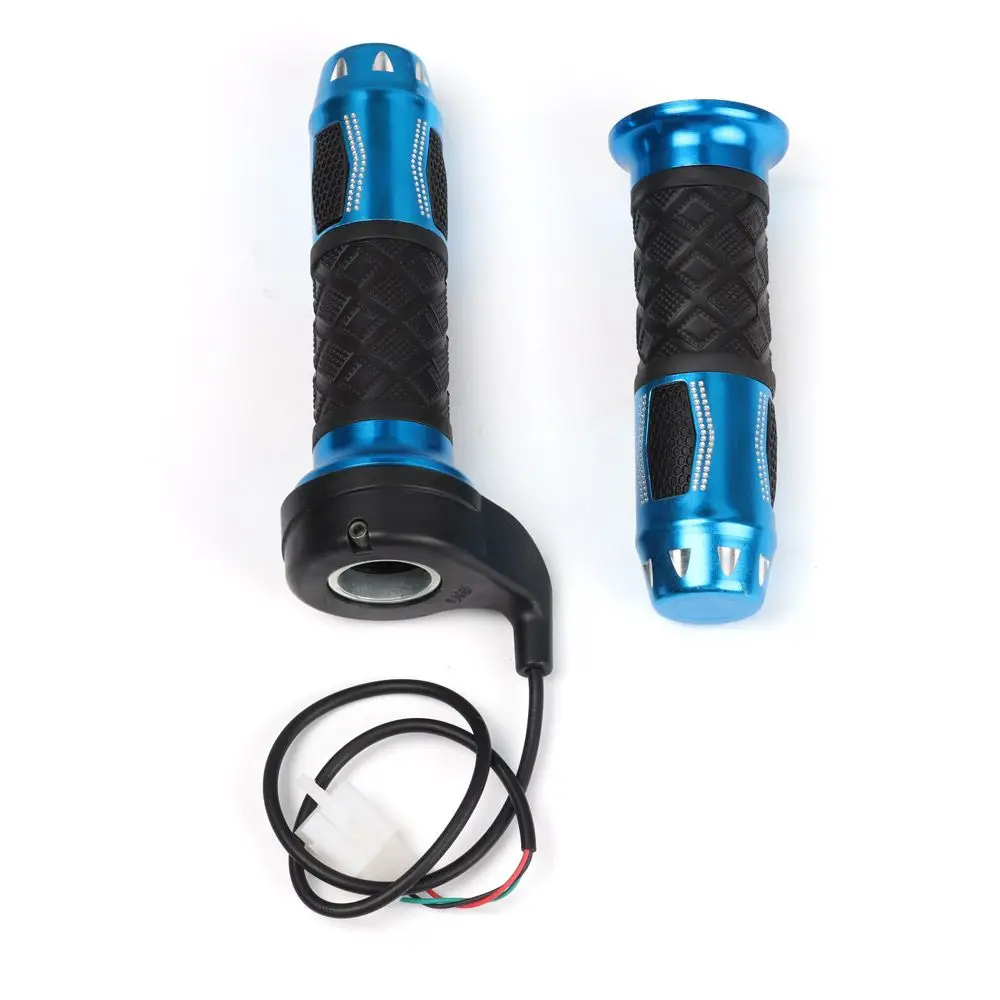 Tool 3 Wires Long Cable Universal Scooter Handle Electric Bicycle Handlebar E-Bike Throttle Grip Blue Twist Accelerator