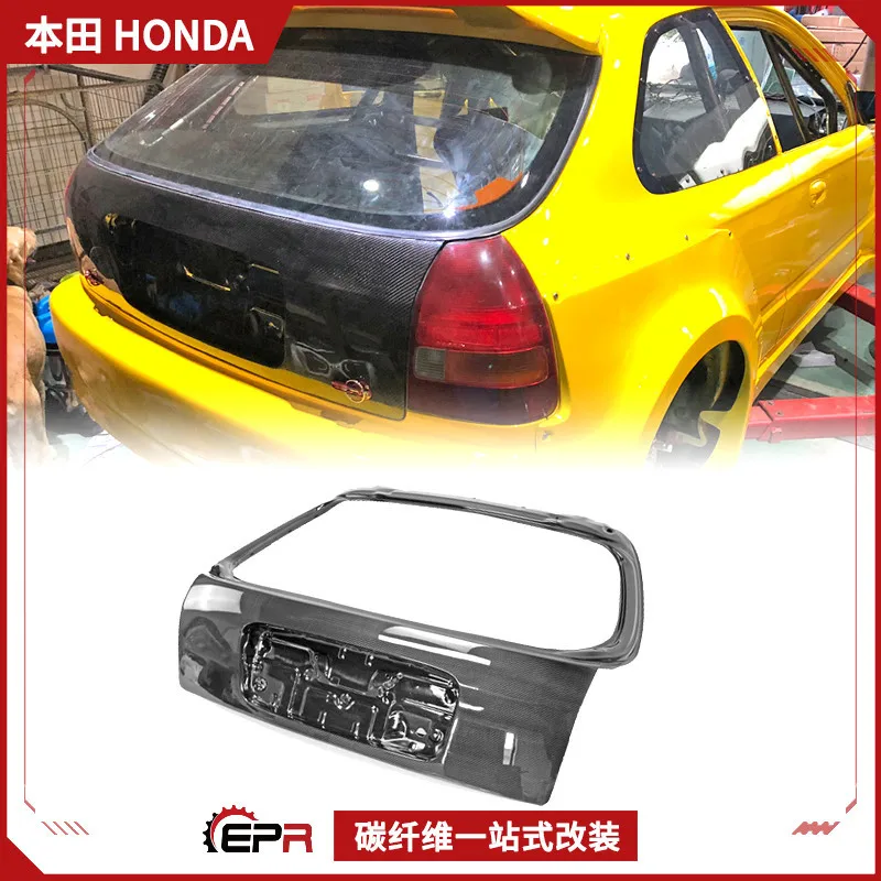 

Подходит для Honda Civic EK, модификация из углеродного волокна 96-00, оригинальная задняя крышка багажника, панель задней двери, пять дверей