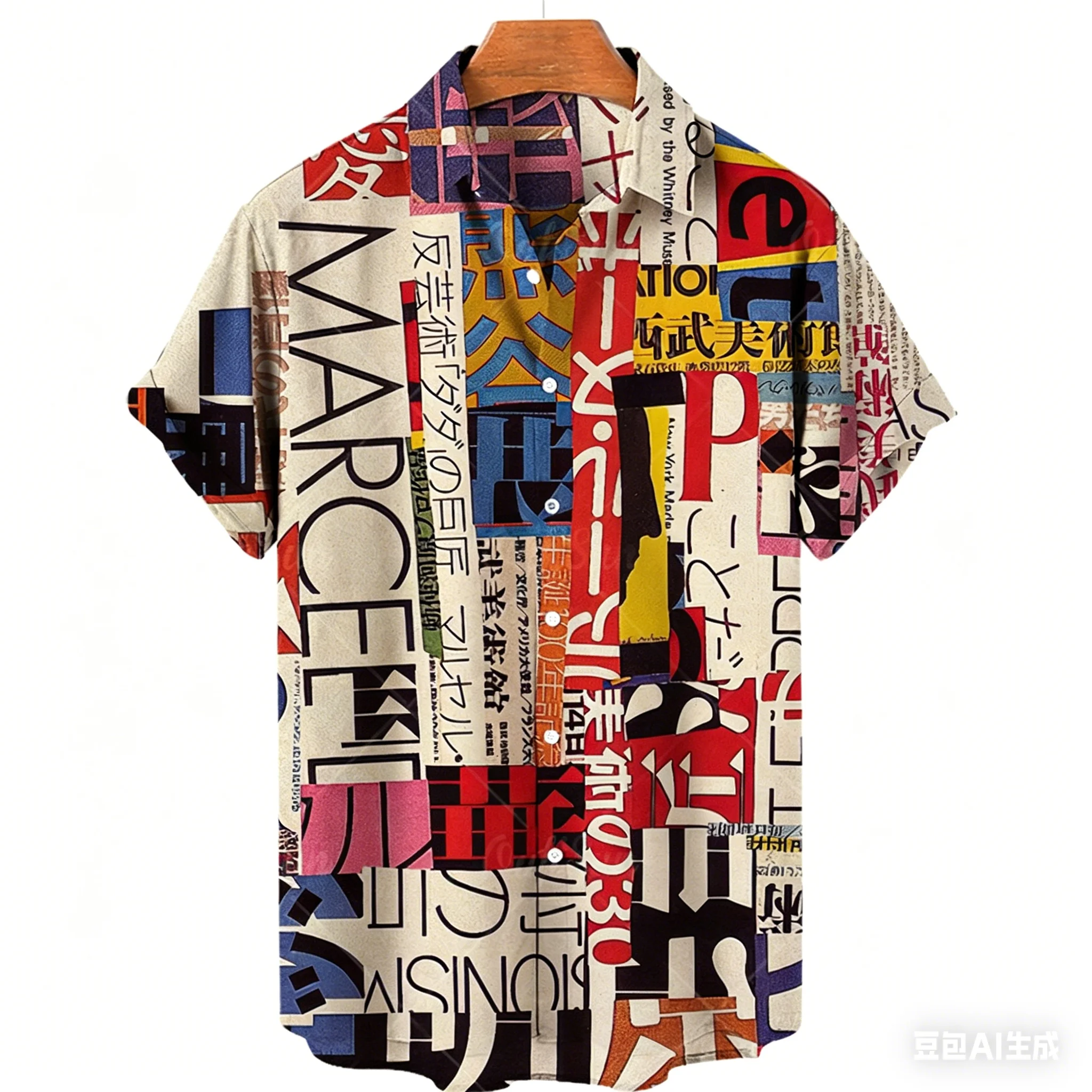 Graffiti Oil Painting 3D Printed Shirt for Men and Women, Fashionable Streetwear, Hawaiian Beach Casual Collar, Plus Size