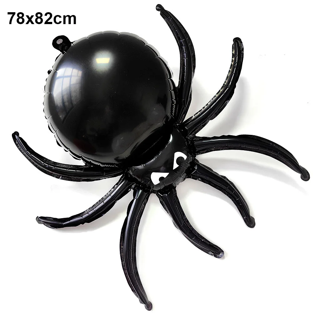 32 Inch Large 3D Black Spider Balloon Aluminum Foil Mylar Inflatable For Halloween Party Decoration Haunted House Supplies