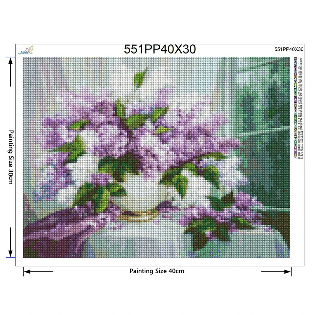 Nabi DIY Diamond painting Cross stitch Kit Full Dill Diamond embroidery lilac 5D Diamond  Needlework Pattern Home Decoration view 2