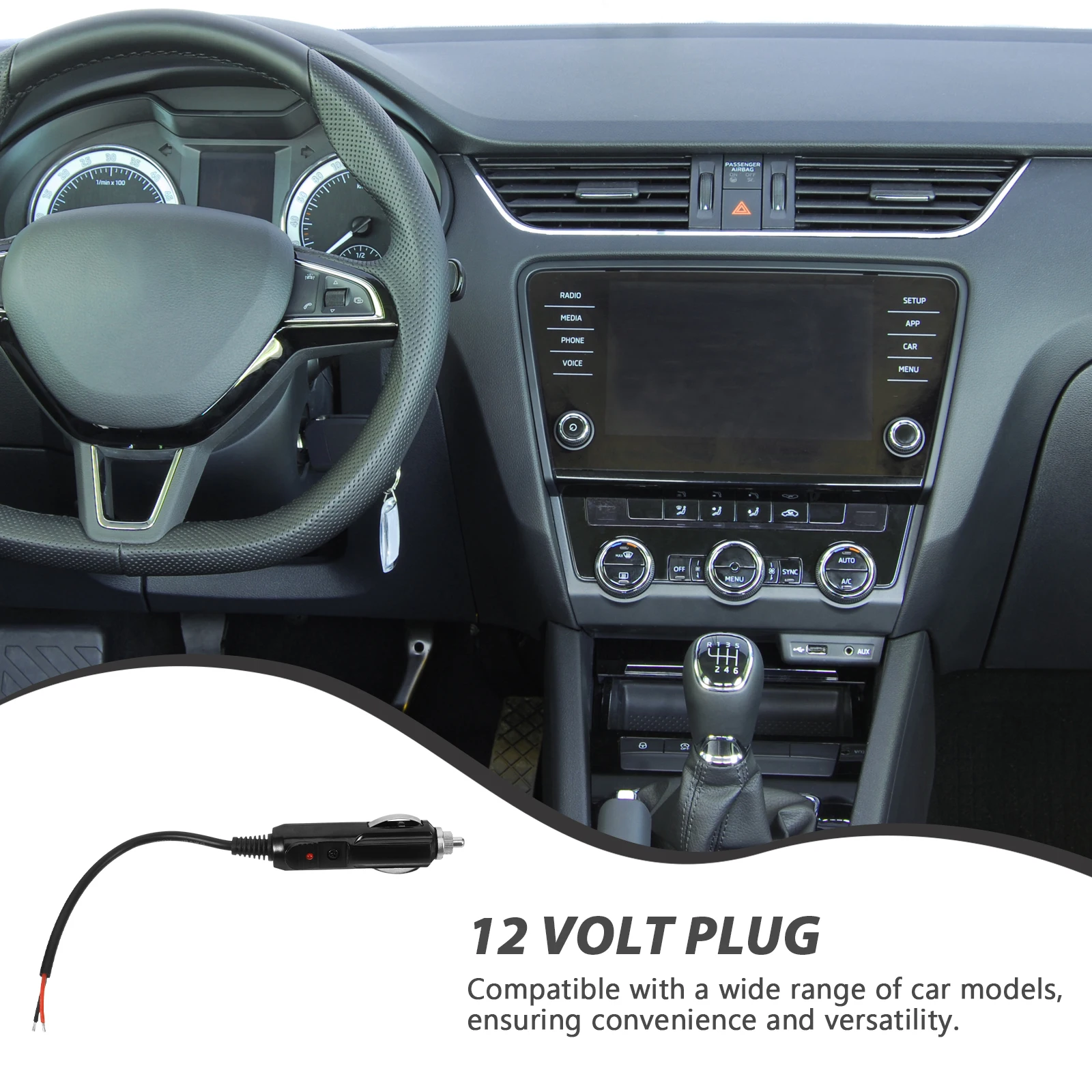 

Car Cigarette Lighter Plug Extension Cable 12V Dc Power Cord Adapter For Rv Truck Atv Universal Socket Replacement Automotive