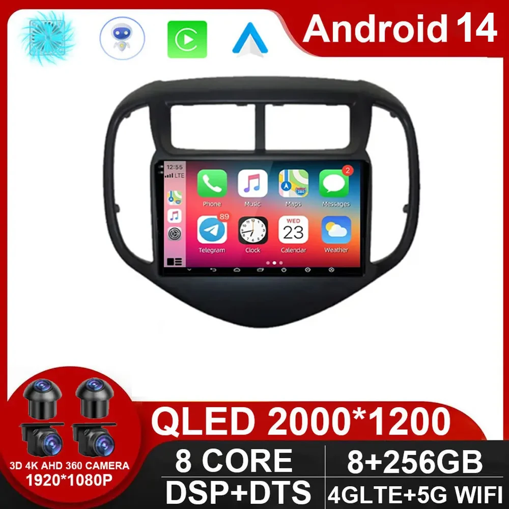 

Car Radio Carplay For Chevy Chevrolet AVEO Sonic 2017 - 2021 GPS Navigation Video Android 14 Auto Stereo 5G Wifi Screen No 2din