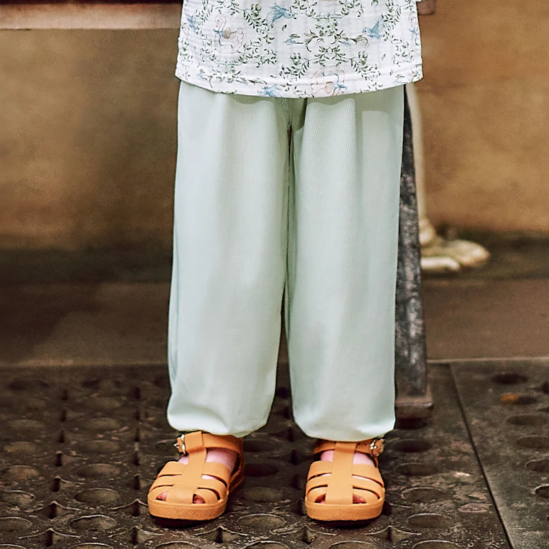 

Детские штаны от комаров OUYUN, летние свободные прямые брюки, дышащие, унисекс, для малышей, мальчиков и девочек, длинные штаны