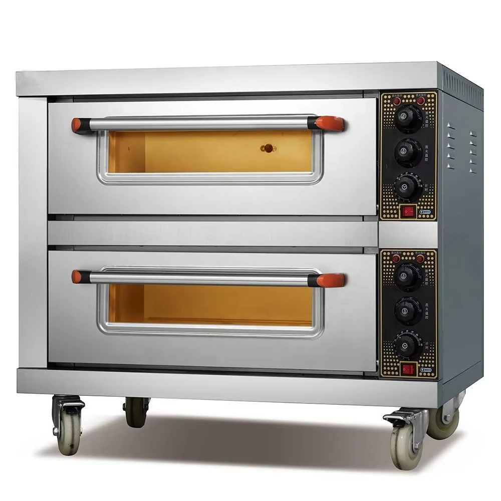 

Электрическая печь для хлеба и пиццы с 2 уровнями и 2 противнями, коммерческое кухонное оборудование для пекарни, прочные пищевые материалы, на заказ