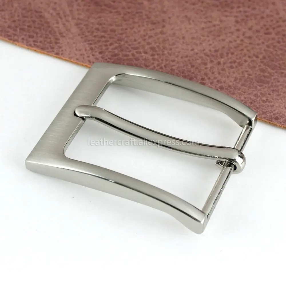 1pcs Alloy 35mm Belt Buckle Silver Brushed Casual End Bar Pin Buckles Leather Craft Belt Parts Accessories