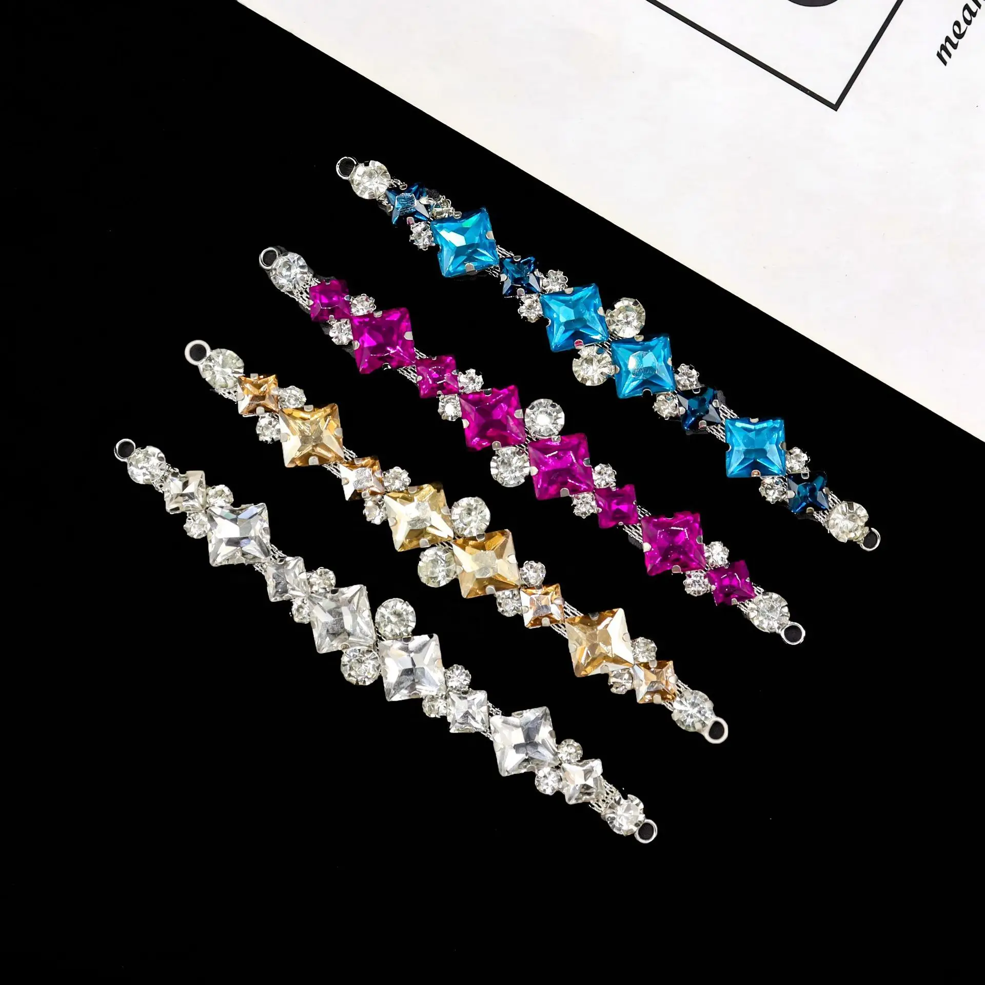 

Colorful Rhinestone Claw Chain DIY Handmade Welding Jewelry Supplies for Wedding Dress Shoes Clothing Accessories Trims