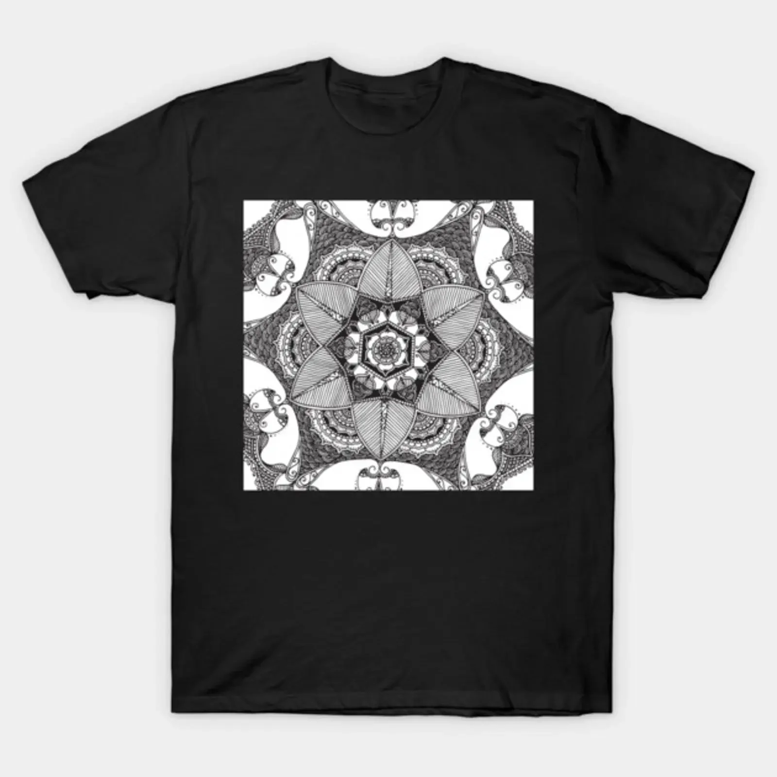 Hexagonal Flower T Shirt vintage Washed Unisex Stylish streetwear Versatile Soft Stretched designer clothes homme Comfortable