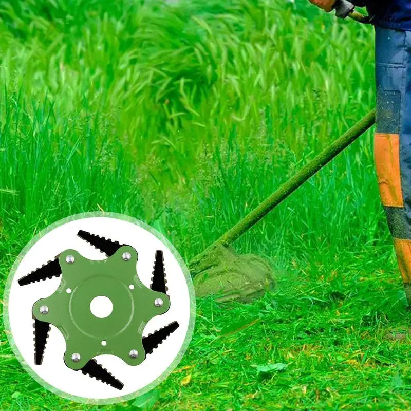 6-Leaf Grass Wacker Blades, escova lâmina para Grass Eater, fio de aço, kit adaptador universal para pátios