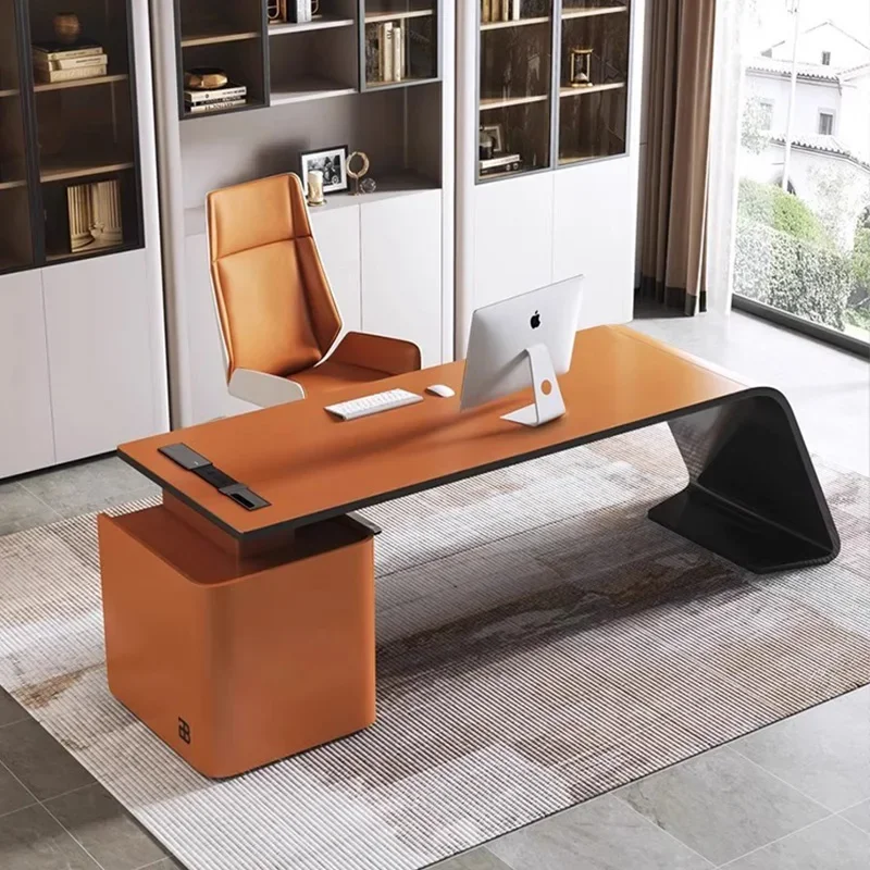 Luxury Paint Office Desk High-end Simple Modern Creative Boss Desk President Manager Mesas De Escritorio Office Furniture