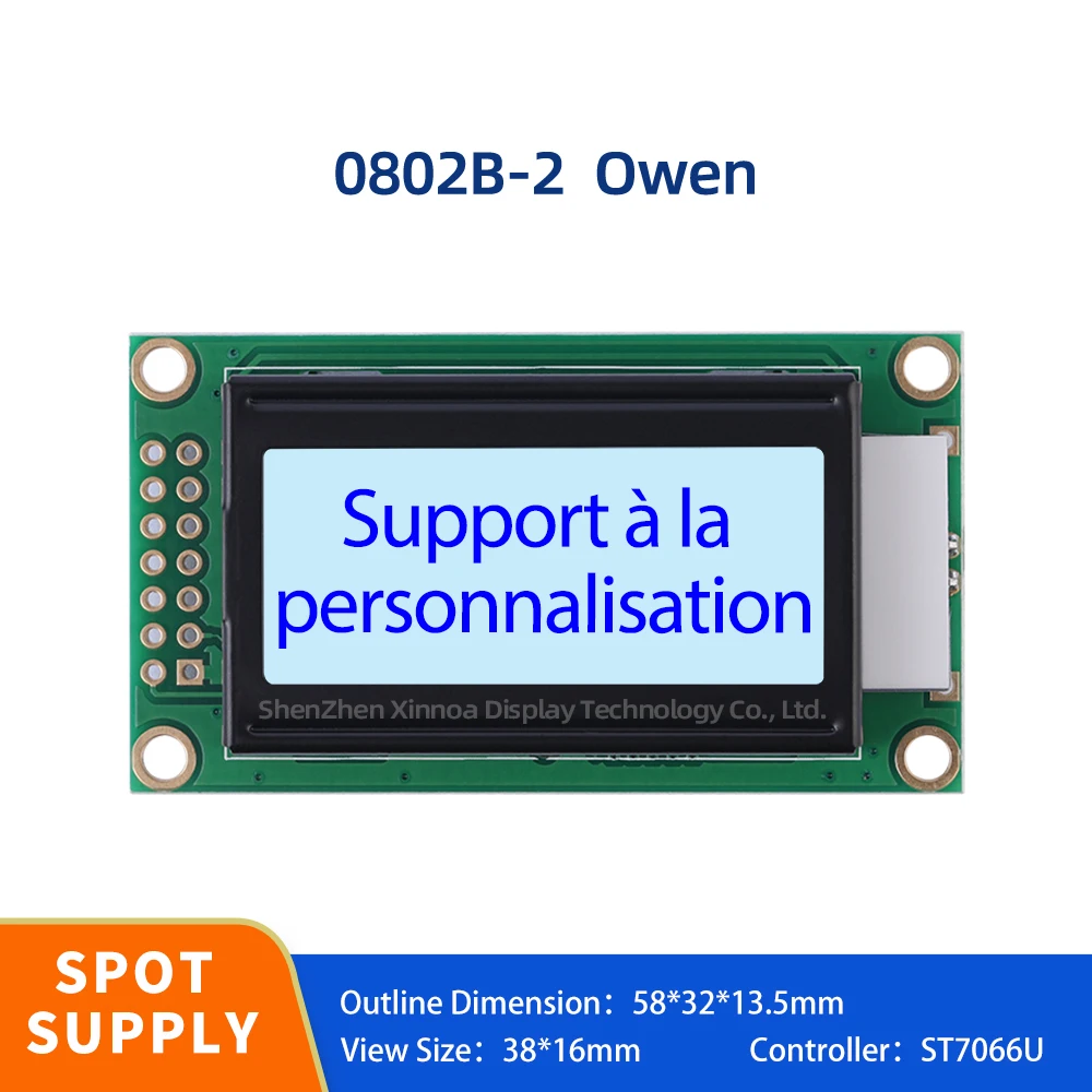 

Factory Direct Sales Of 8*2 Character LCD Screen 0208 LCD Gray Film Blue Letters European 0802B-2 Liquid Crystal Display