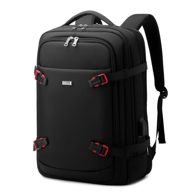 WIERSOON  Large backpack 42L Large Capacity Travel Backpack Men 17 inch Laptop USB Recharging Multi-layer Space Travel Male Bag