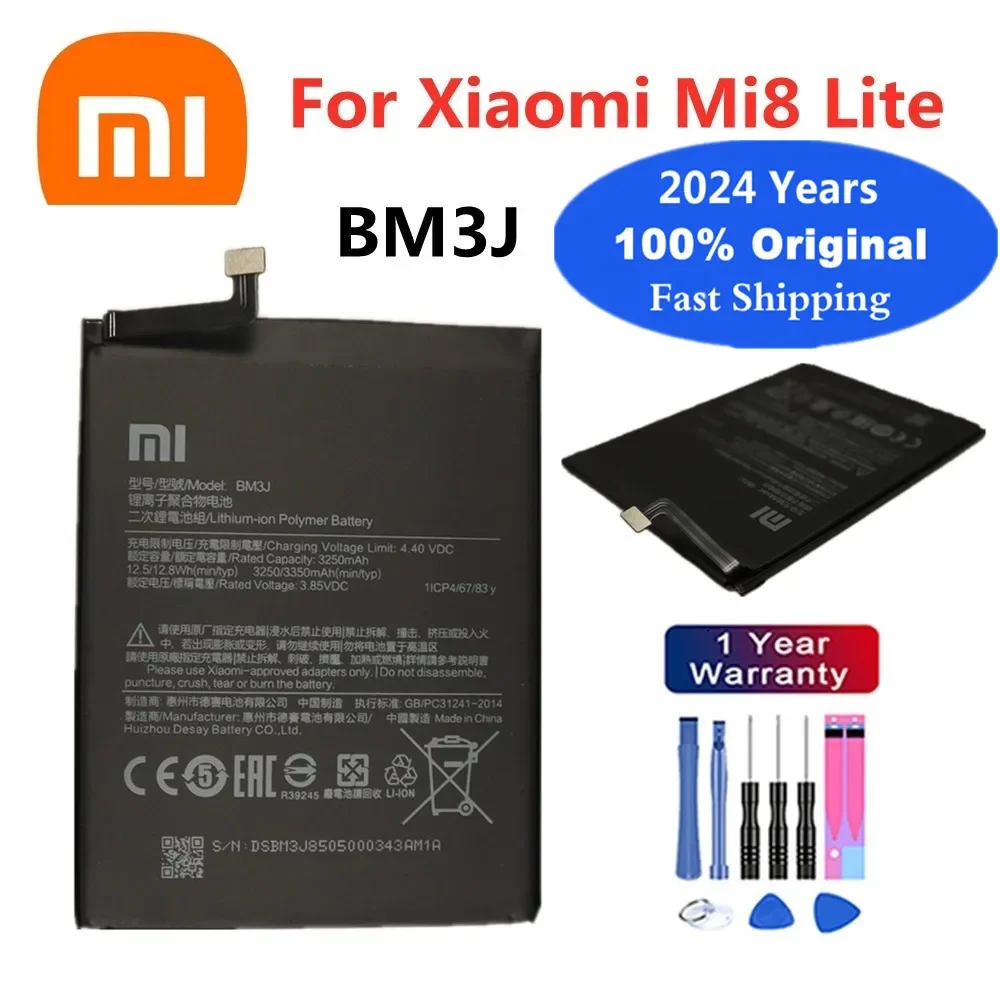 

2024 Years BM3J 100% Orginal Battery For Xiaomi 8 Mi8 Lite Mi 8 Lite 8Lite 3350mAh High Quality Phone Replacement Batteries