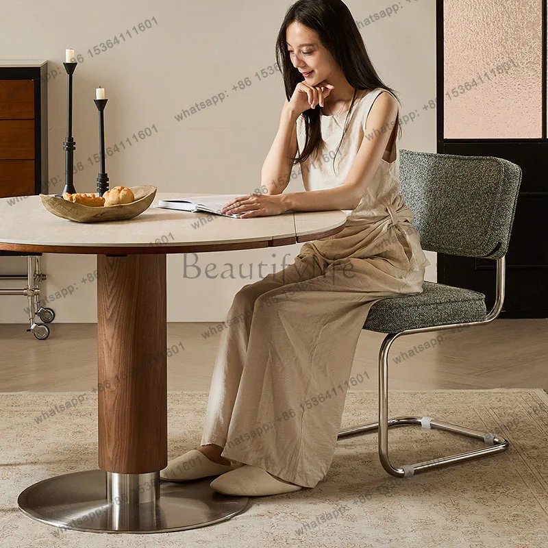 LSNordic Round Dining Table Wood Center Mobile Kitchen Restaurant Dining Table Coffee Lounge Mesas De Comedor Kitchen Furniture