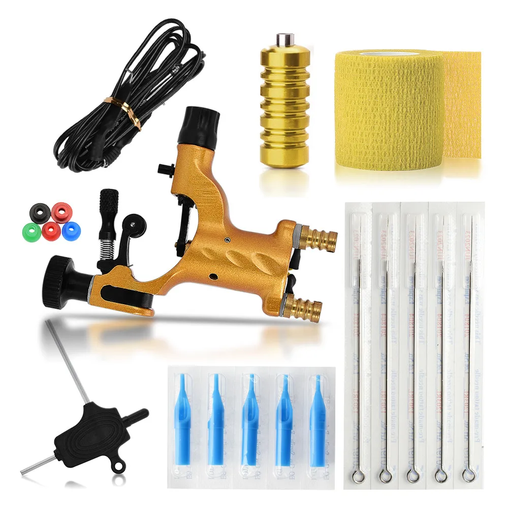 Fashion Tattoo Exquisite Workmanship Tattoo Kit Equipment Tattoo Machine 5 Needles Tattoo Tool Set Motor Gun Kits Tools