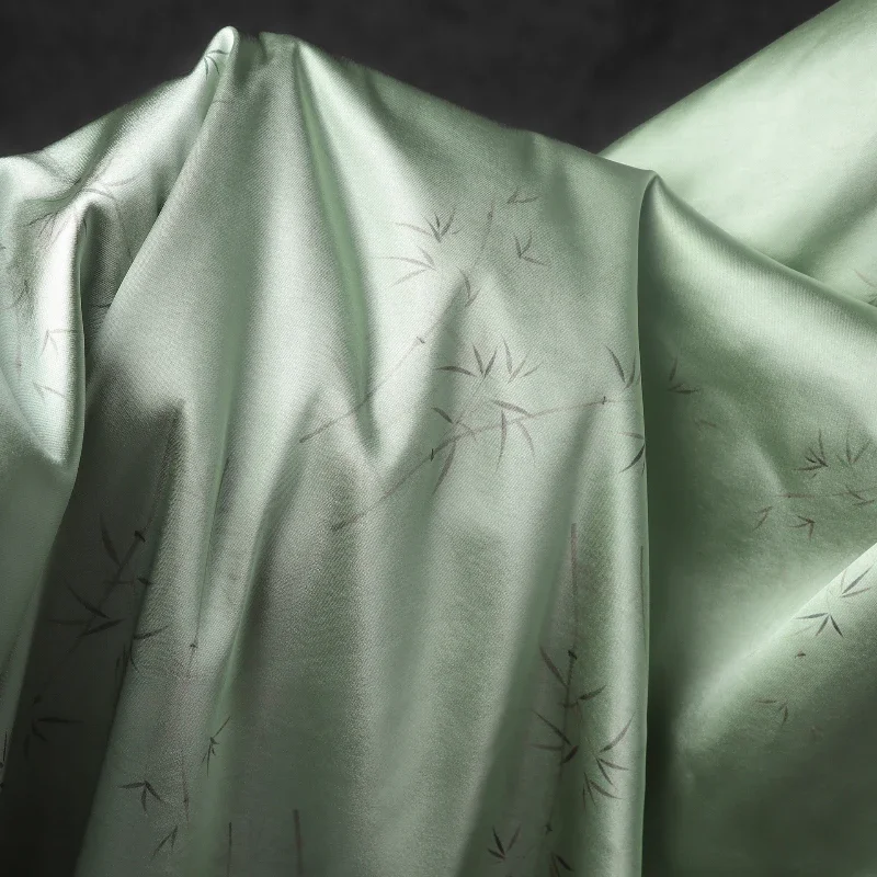 

Светло-зеленые чернила в китайском стиле, бамбуковая вертикальная ткань, рубашка, куртка, юбка, брюки, дизайнерская одежда, ткань